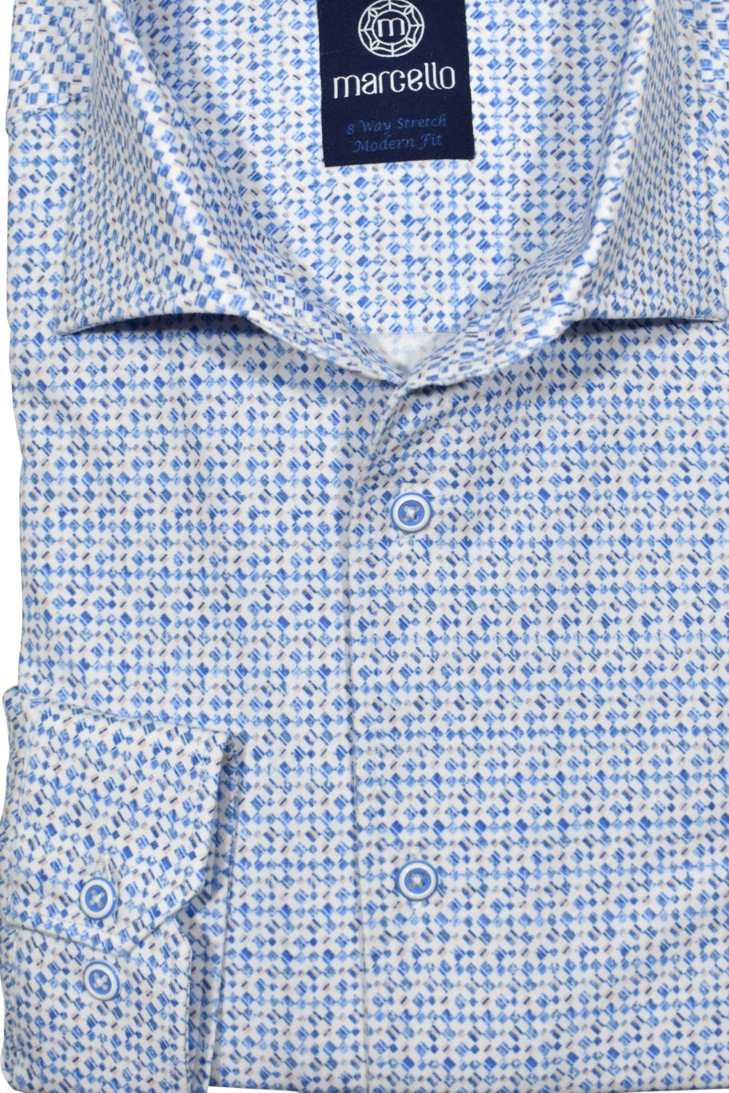 W8980R Sky Geometric Stretch Cotton