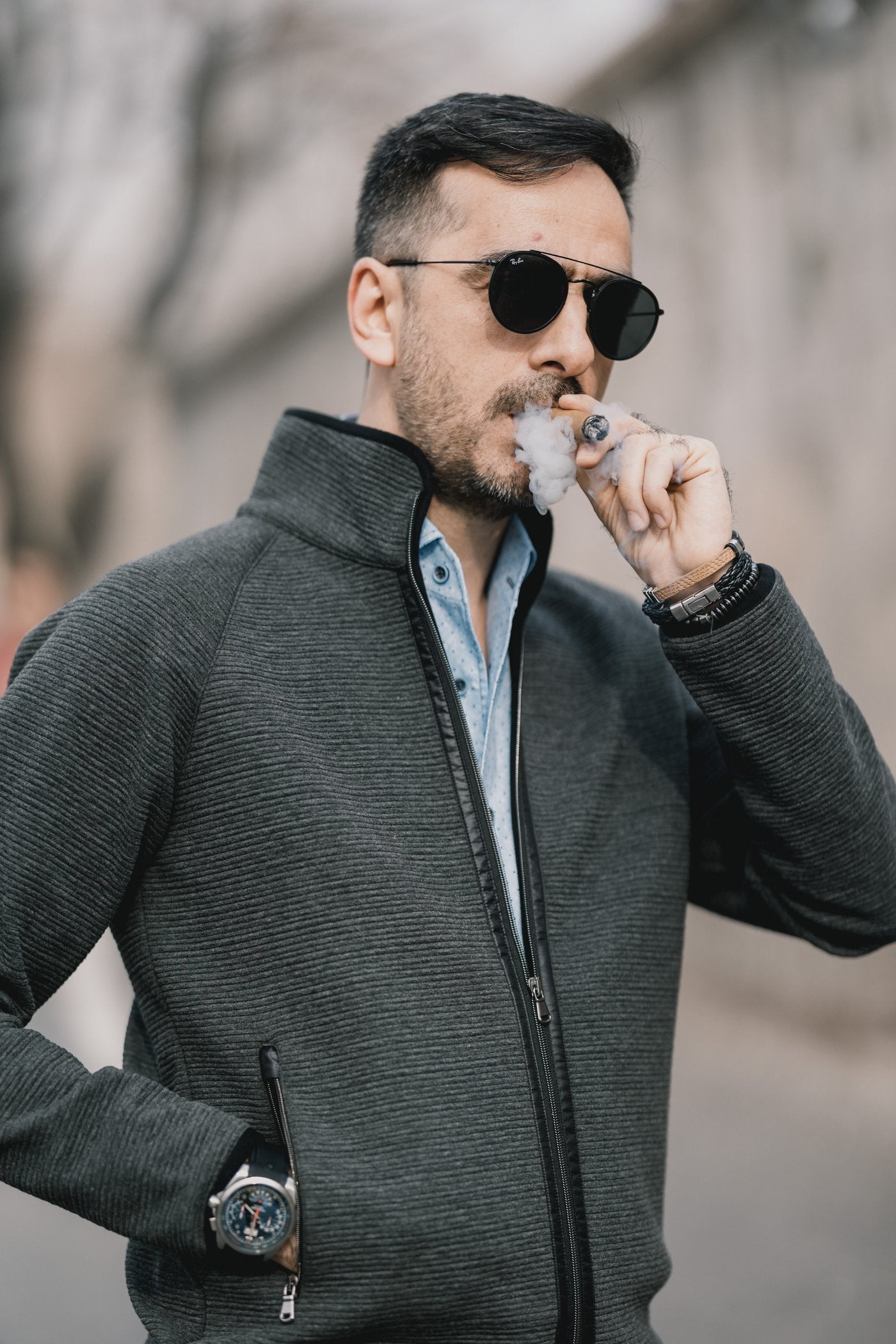 906 Slate Soho Rib Jacket
