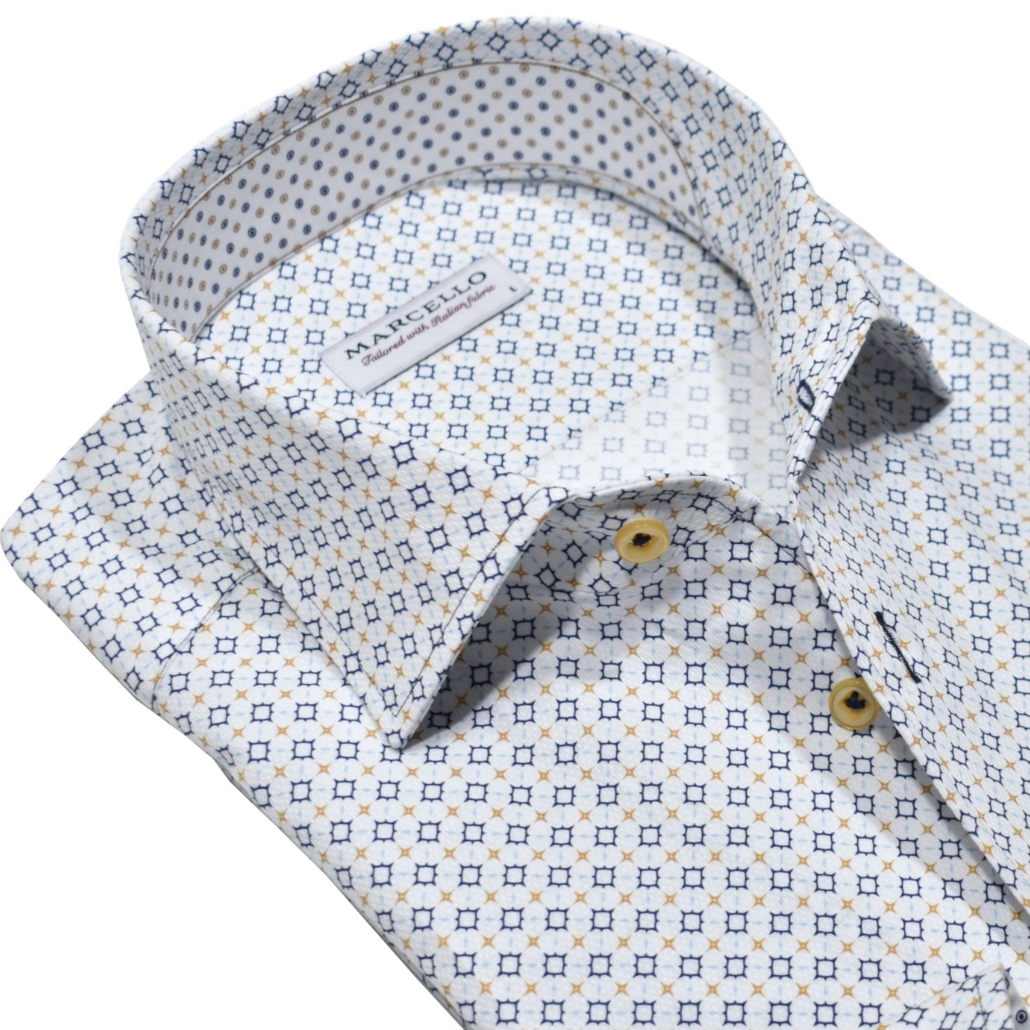 W946R Navy Sun Medallion Roll Collar