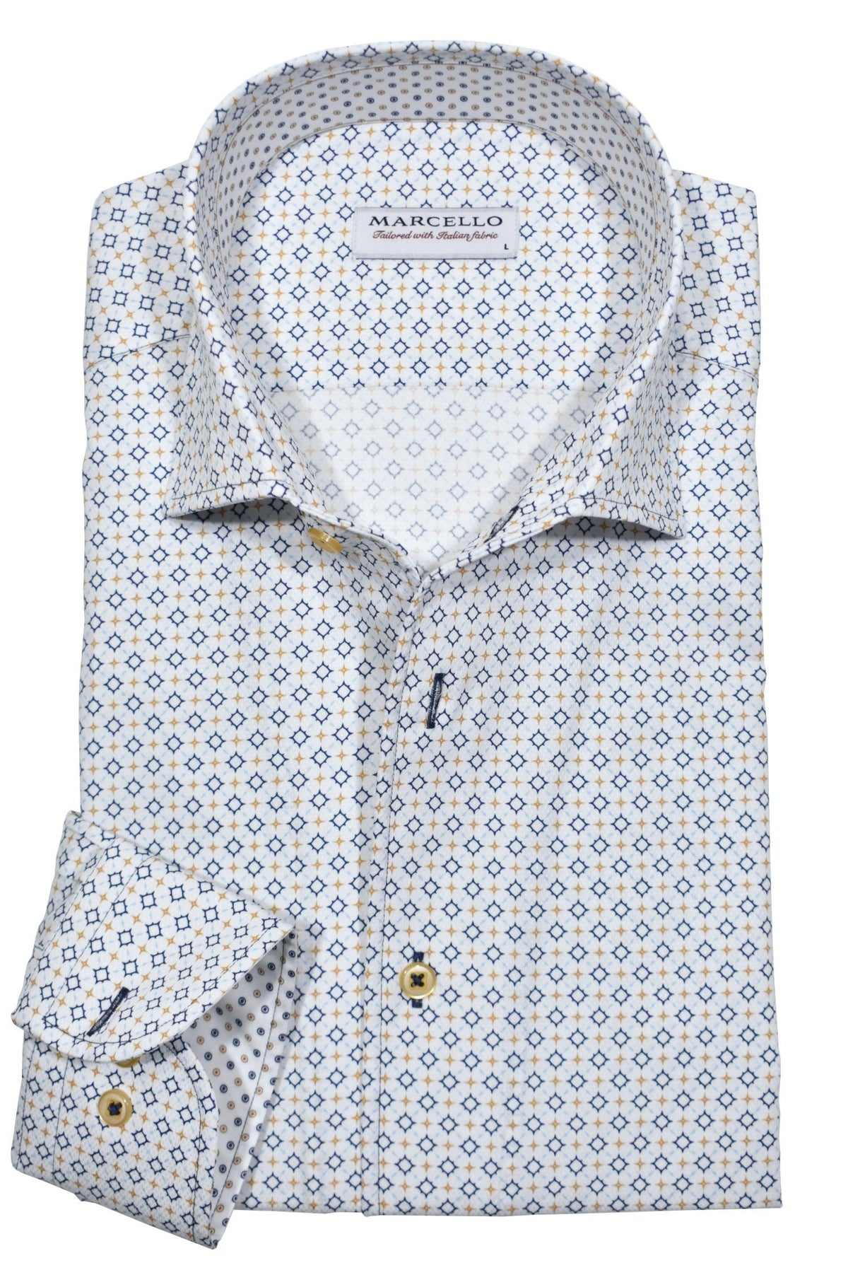 W946R Navy Sun Medallion Roll Collar