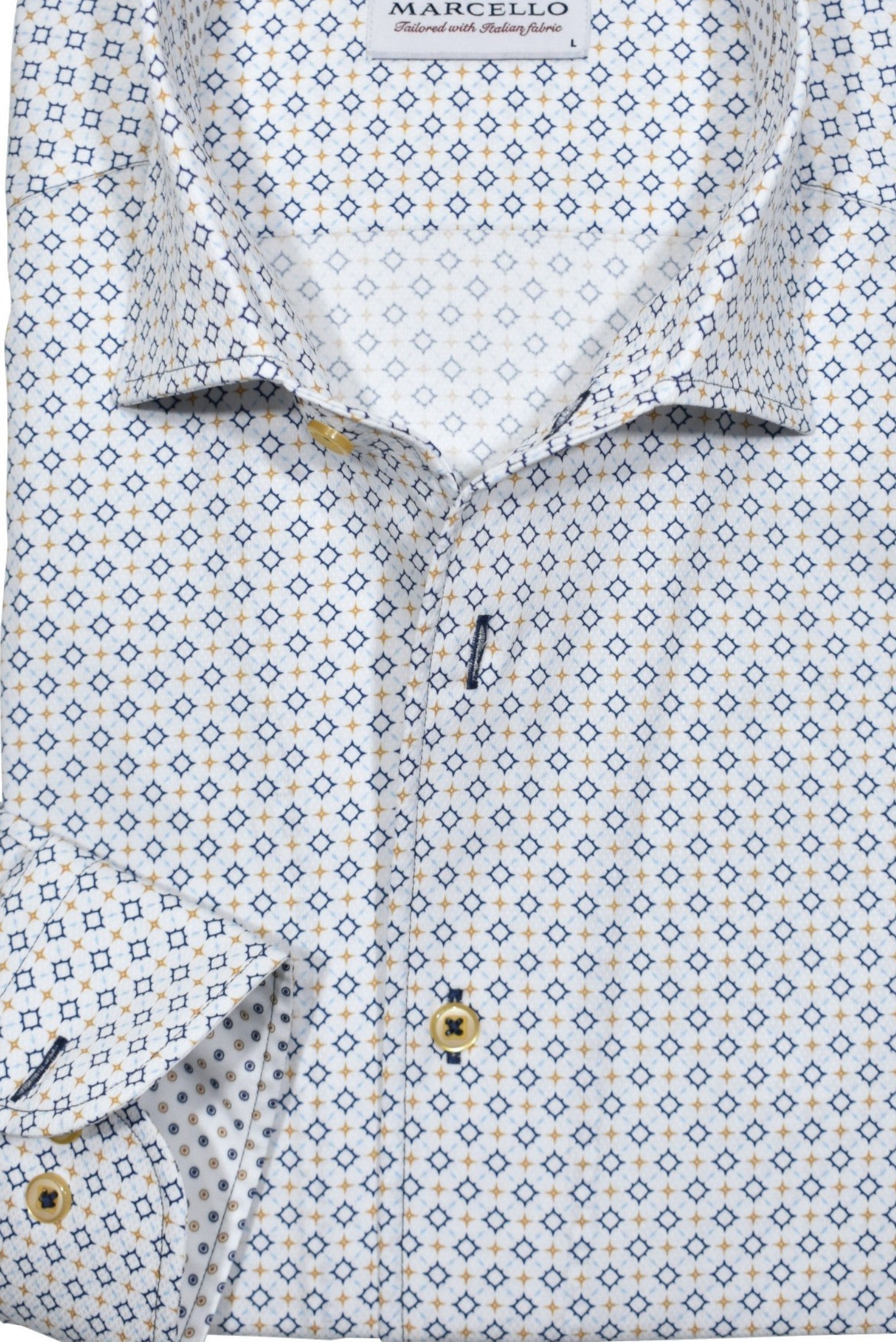 W946R Navy Sun Medallion Roll Collar