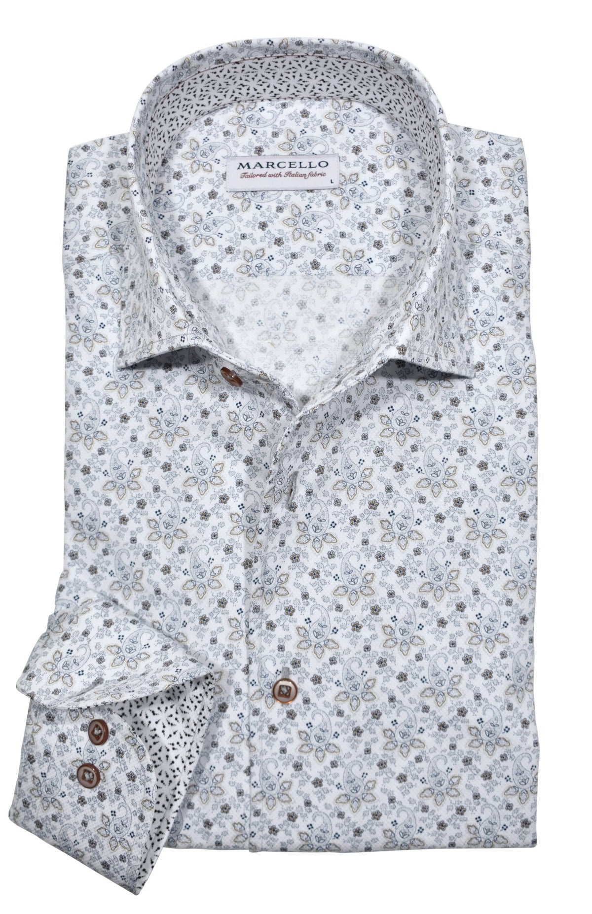 W949R Slate Paisley Roll Collar