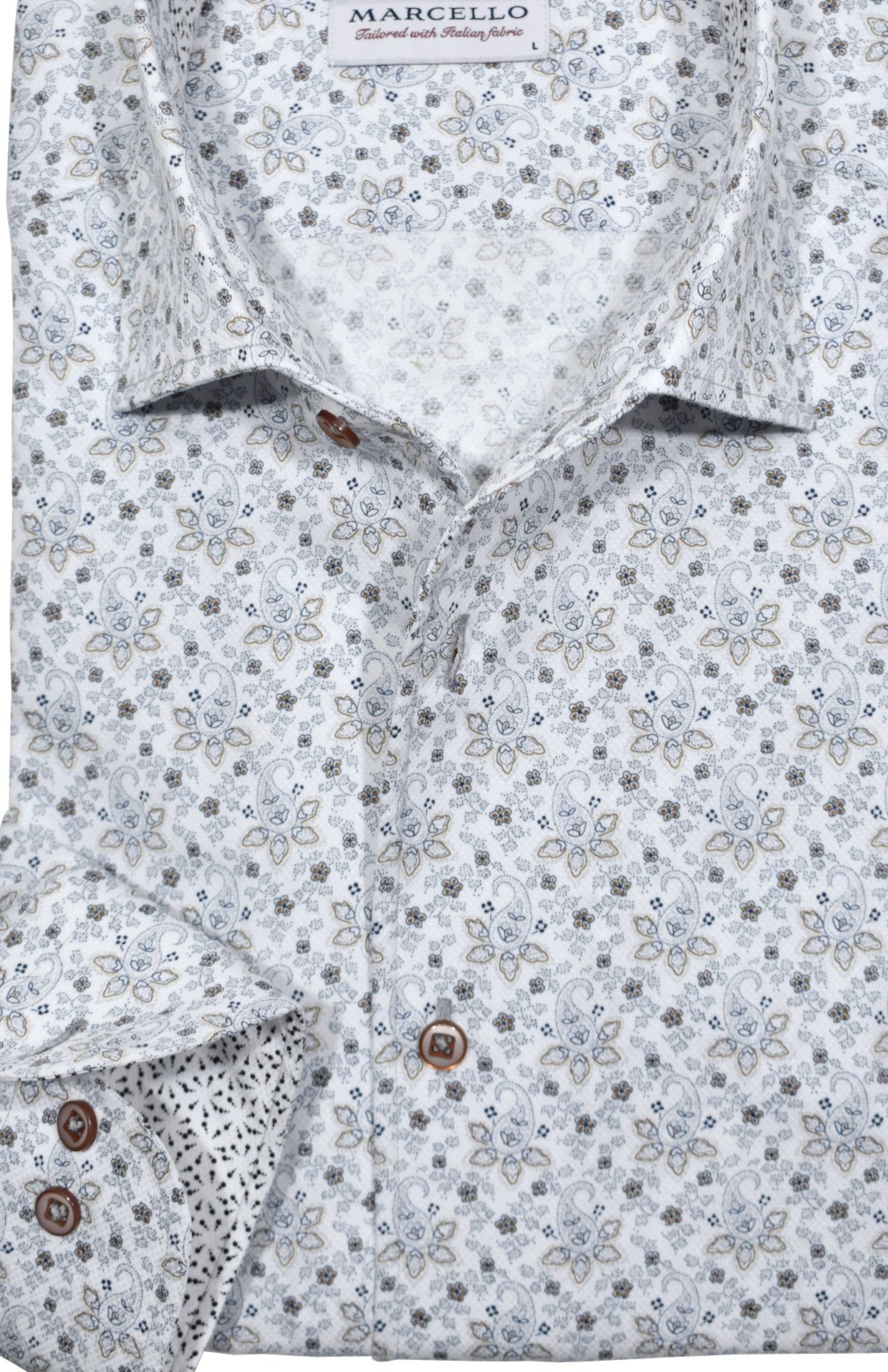 W949R Slate Paisley Roll Collar
