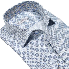 W952R Circle Medallion Roll Collar Shirt