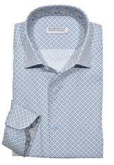 W952R Circle Medallion Roll Collar Shirt