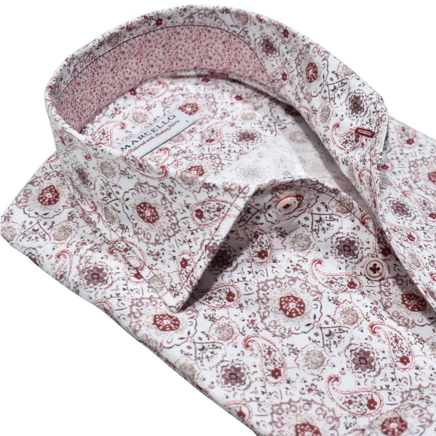 W963R Milano Paisley Roll Collar