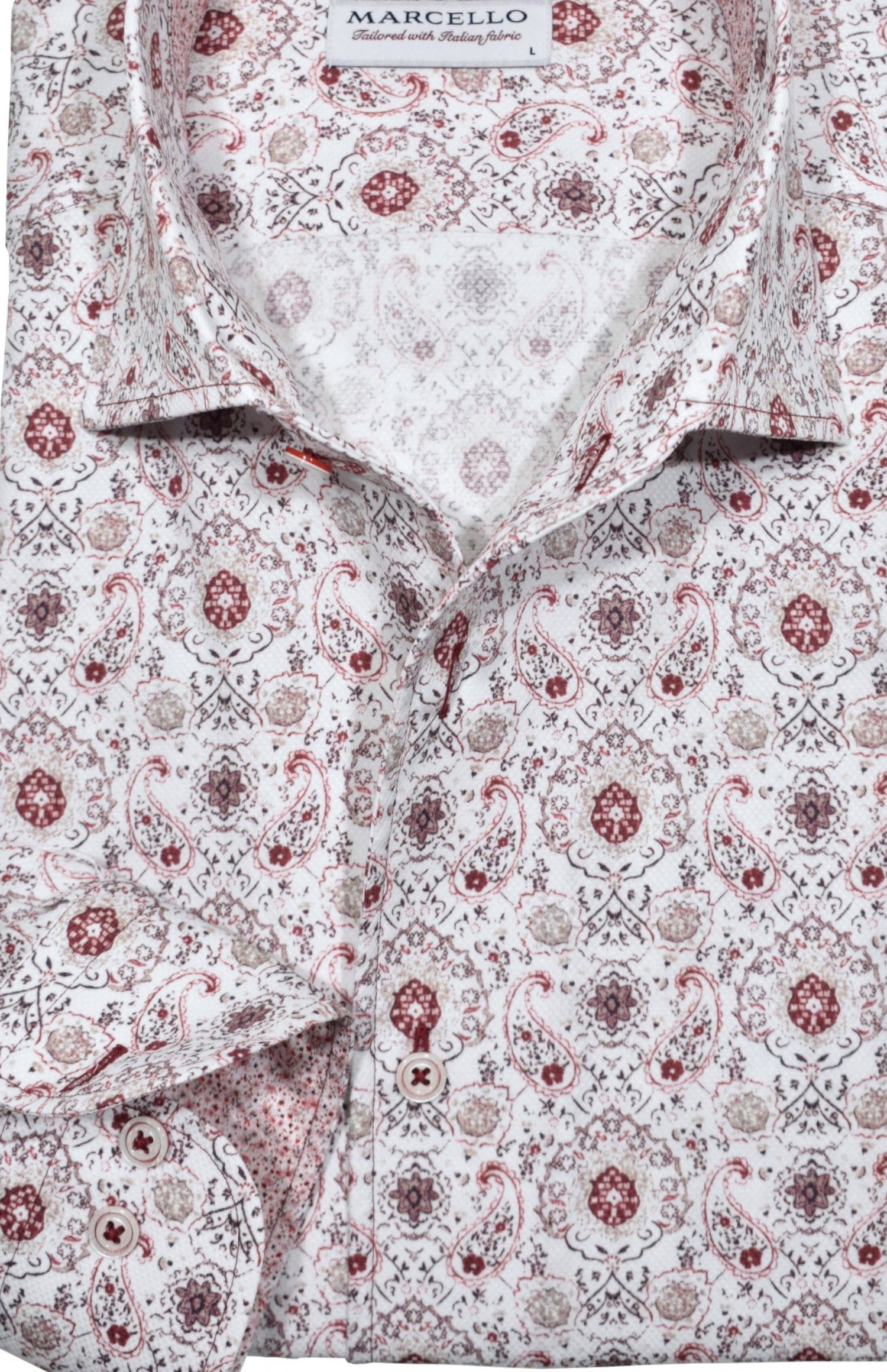 W963R Milano Paisley Roll Collar