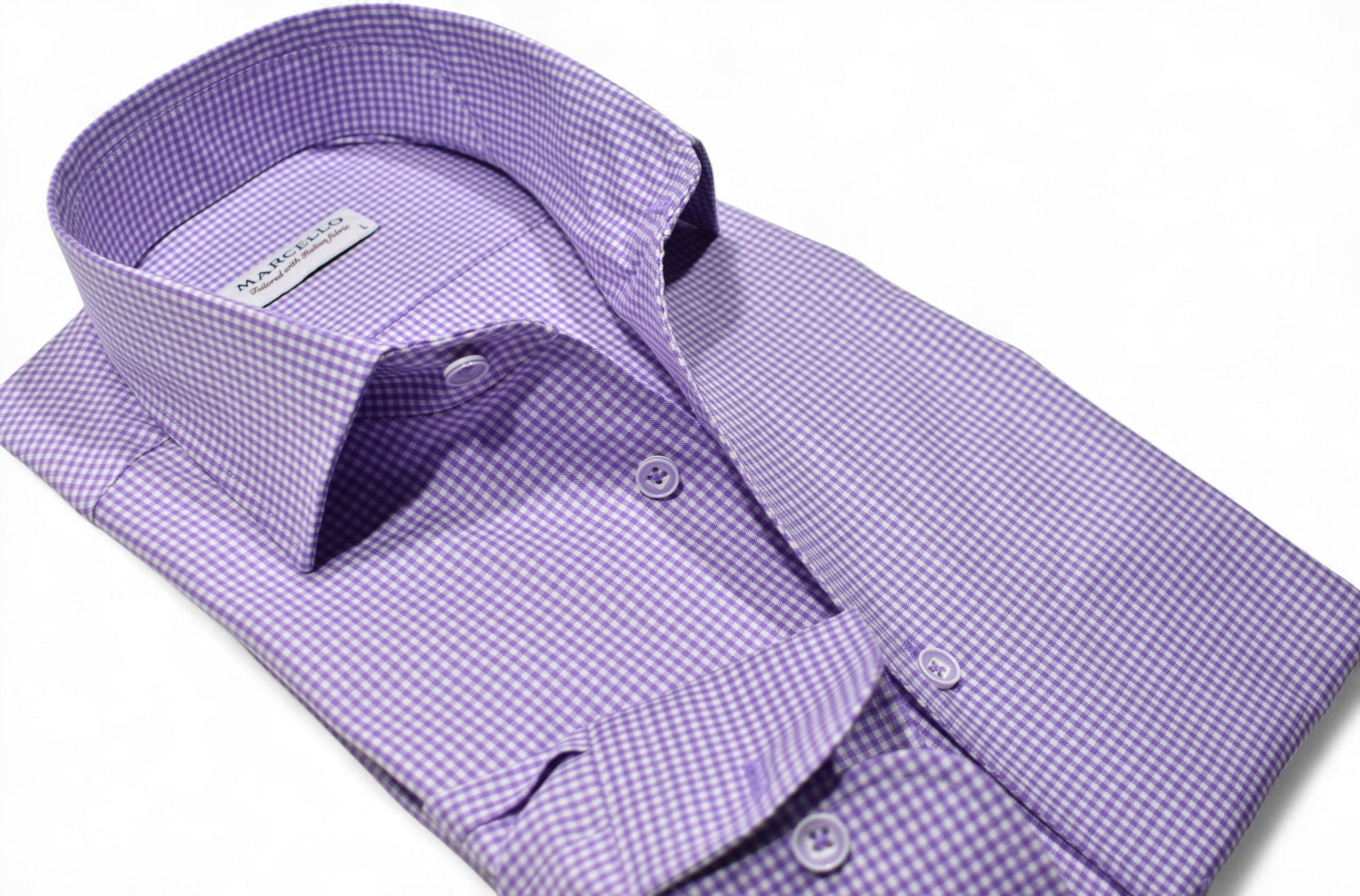 W978R Lilac Check Roll Collar