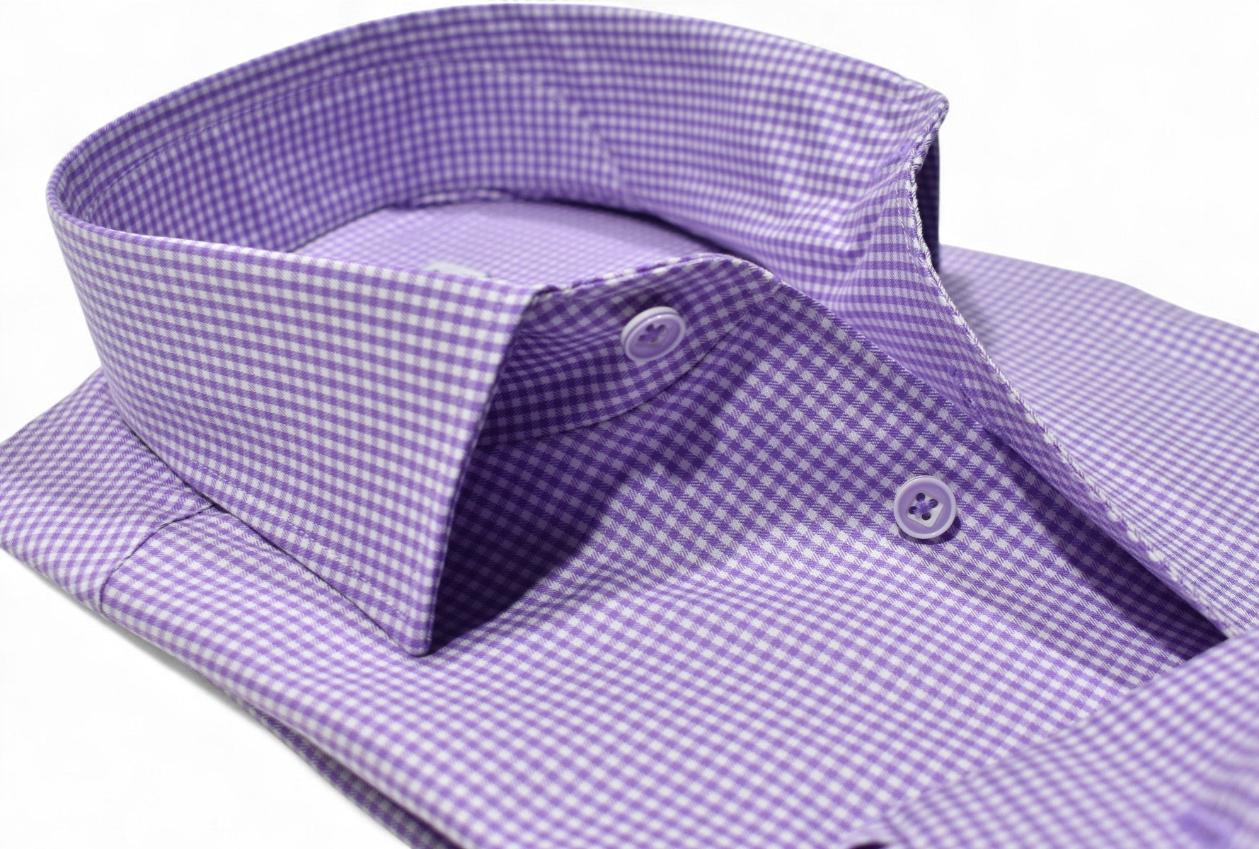 W978R Lilac Check Roll Collar