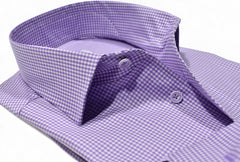 W978R Lilac Check Roll Collar