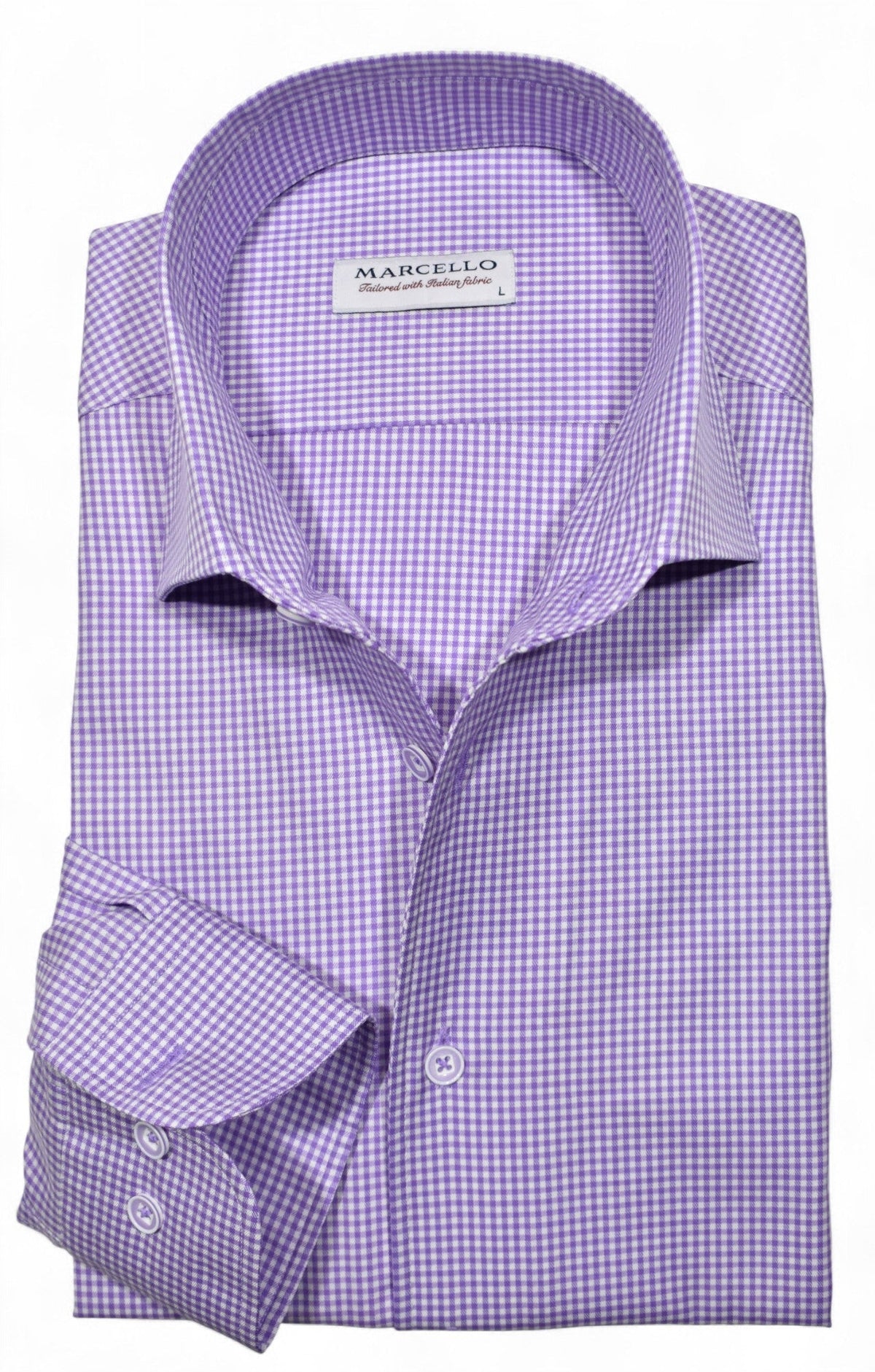 W978R Lilac Check Roll Collar