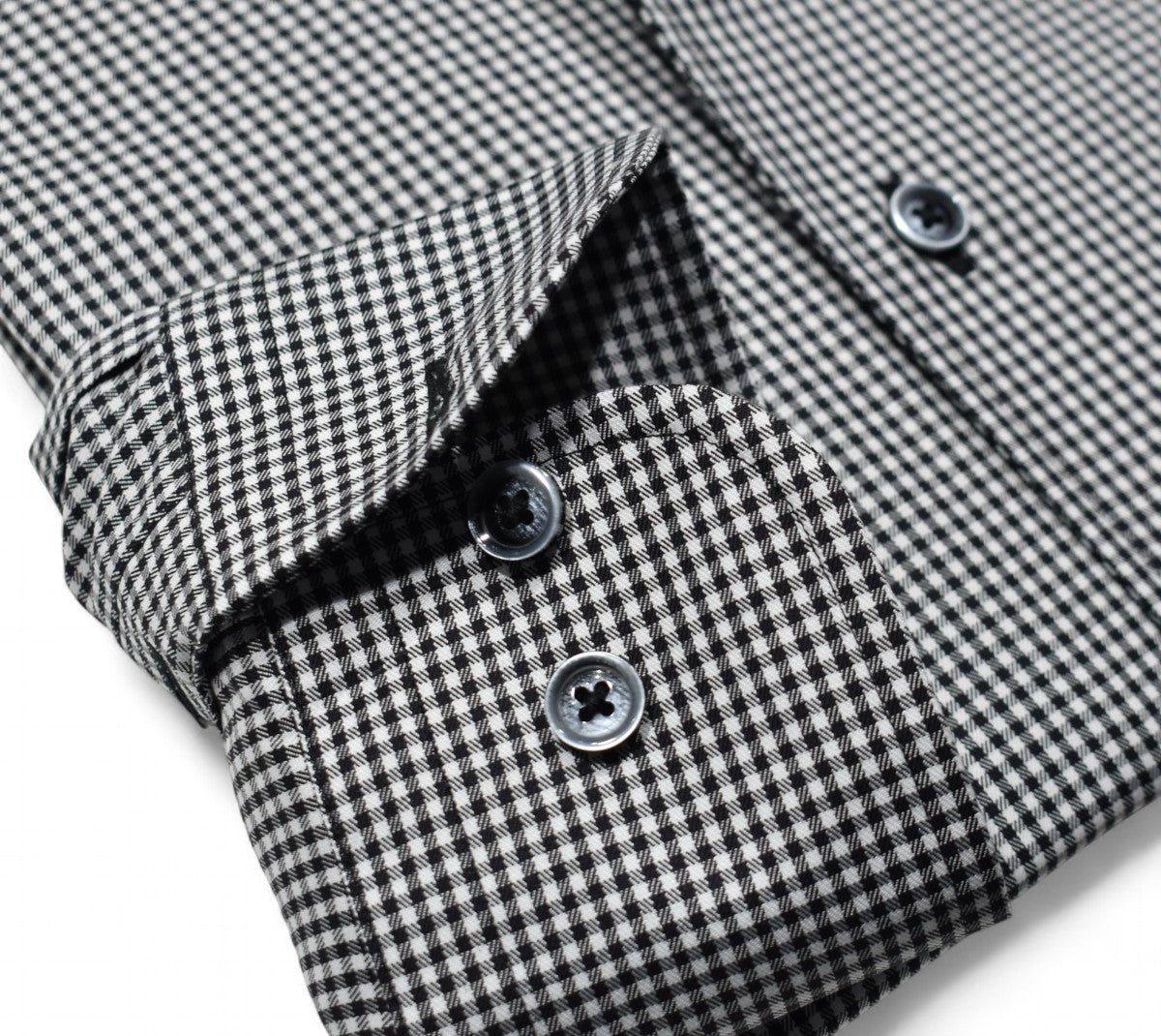 W981R Black Textured Check Roll Collar