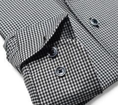 W981R Black Textured Check Roll Collar