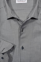 W981R Black Textured Check Roll Collar