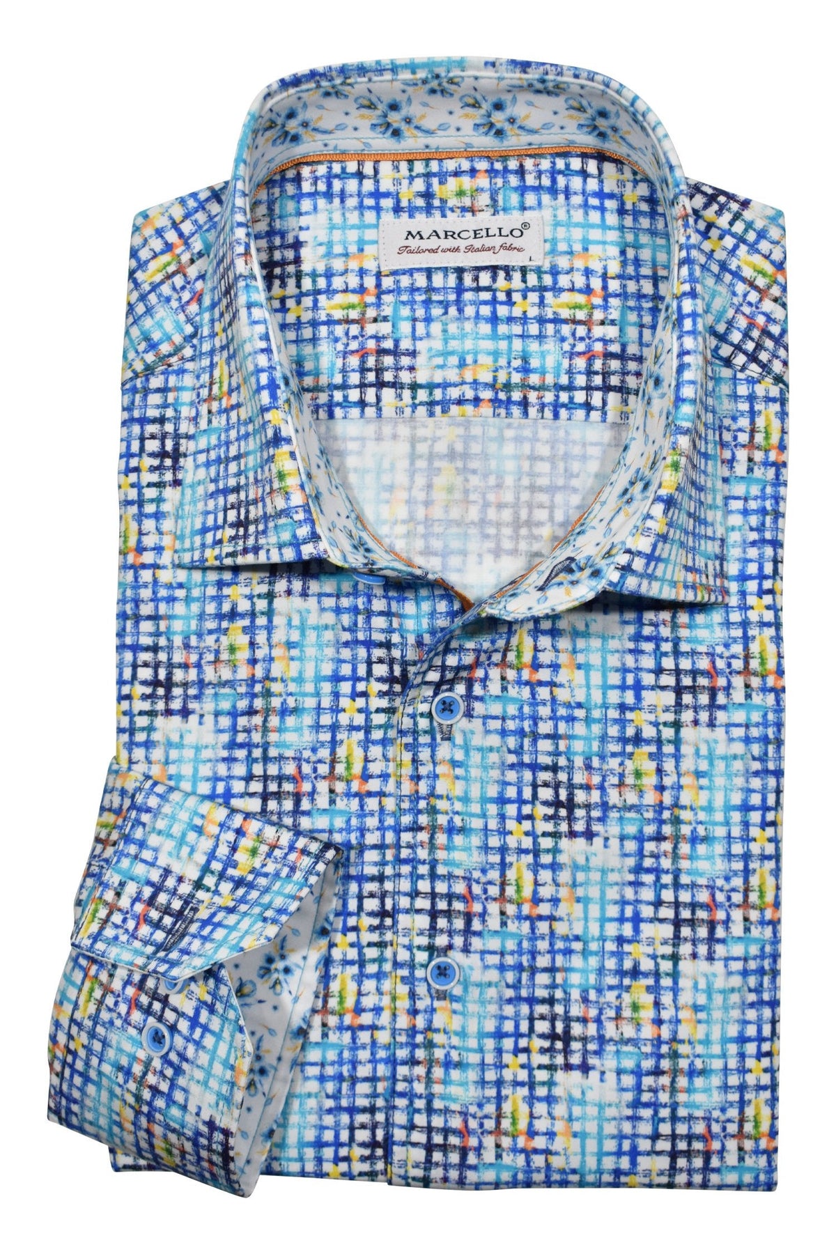 W993 Marine Plaid Sport Shirt
