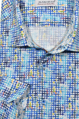 W993 Marine Plaid Sport Shirt
