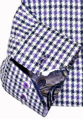 WE11 Executive Plum Charcoal Houndstooth