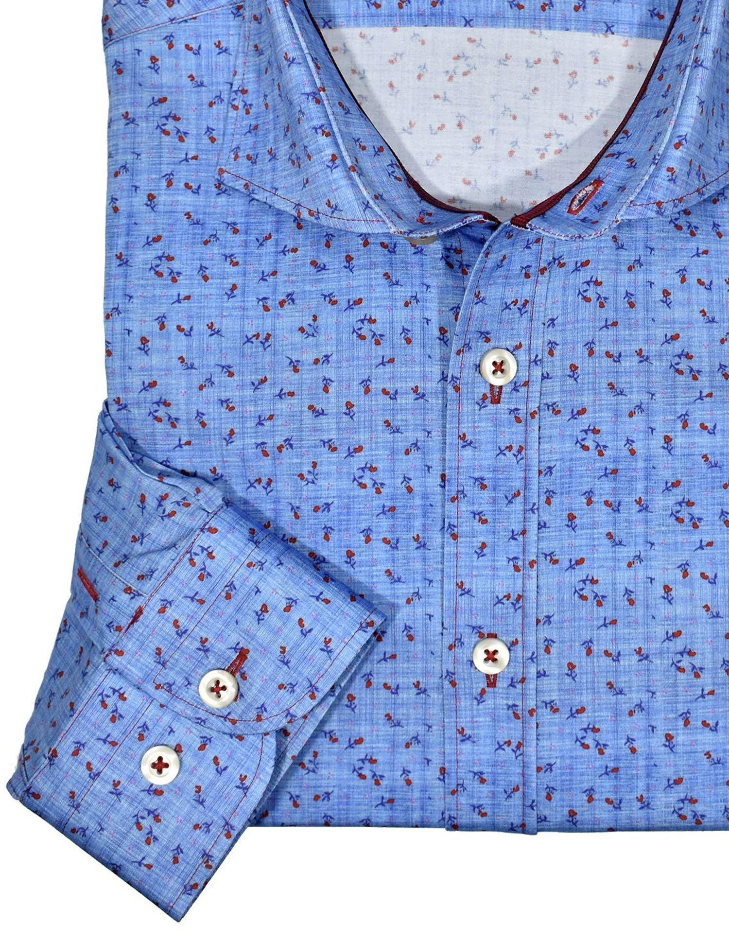 WM123 Slim Fit Indigo Rose Shirt