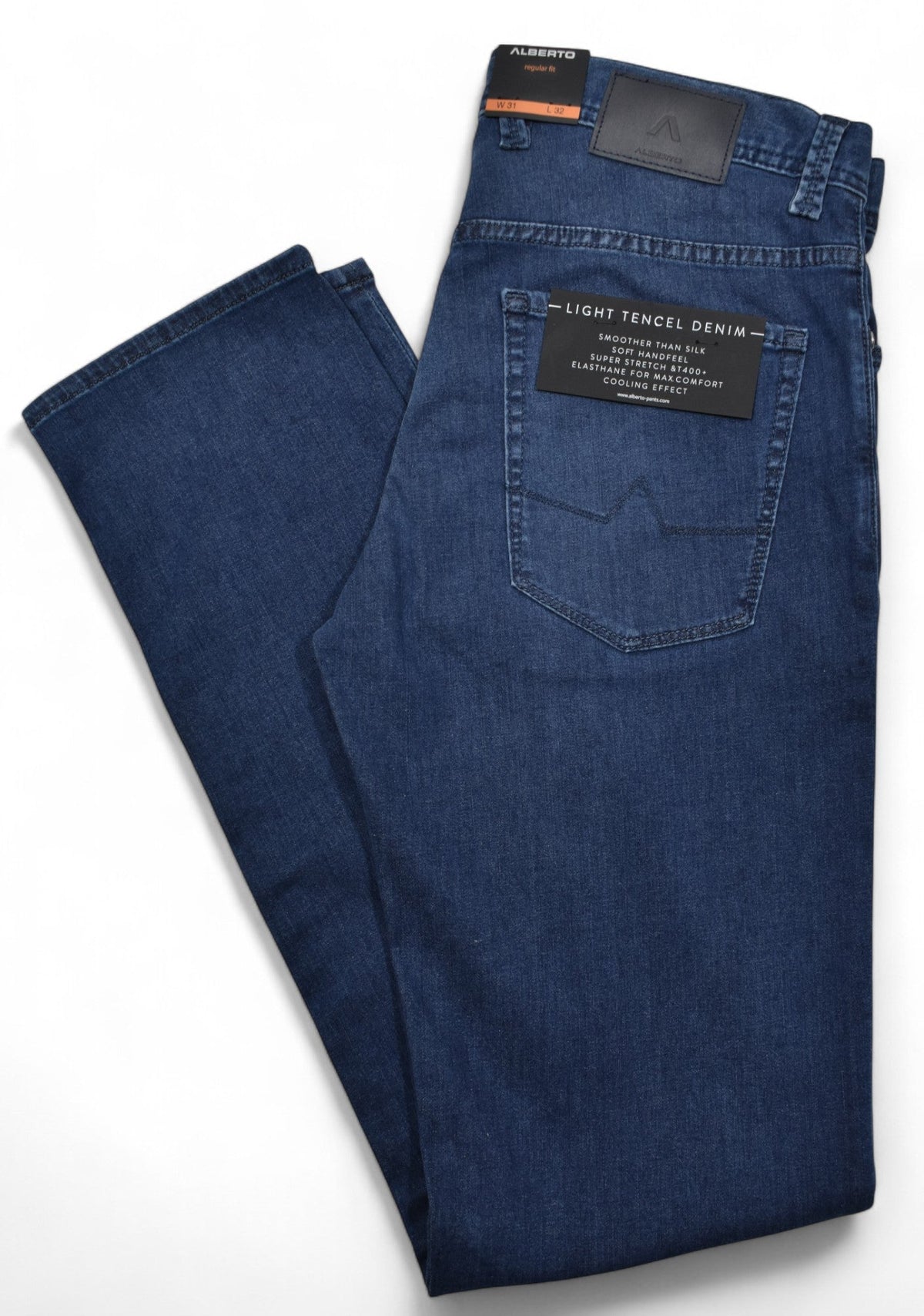 ZA1577-885 Alberto Dark Blue Tencel Denim Jean