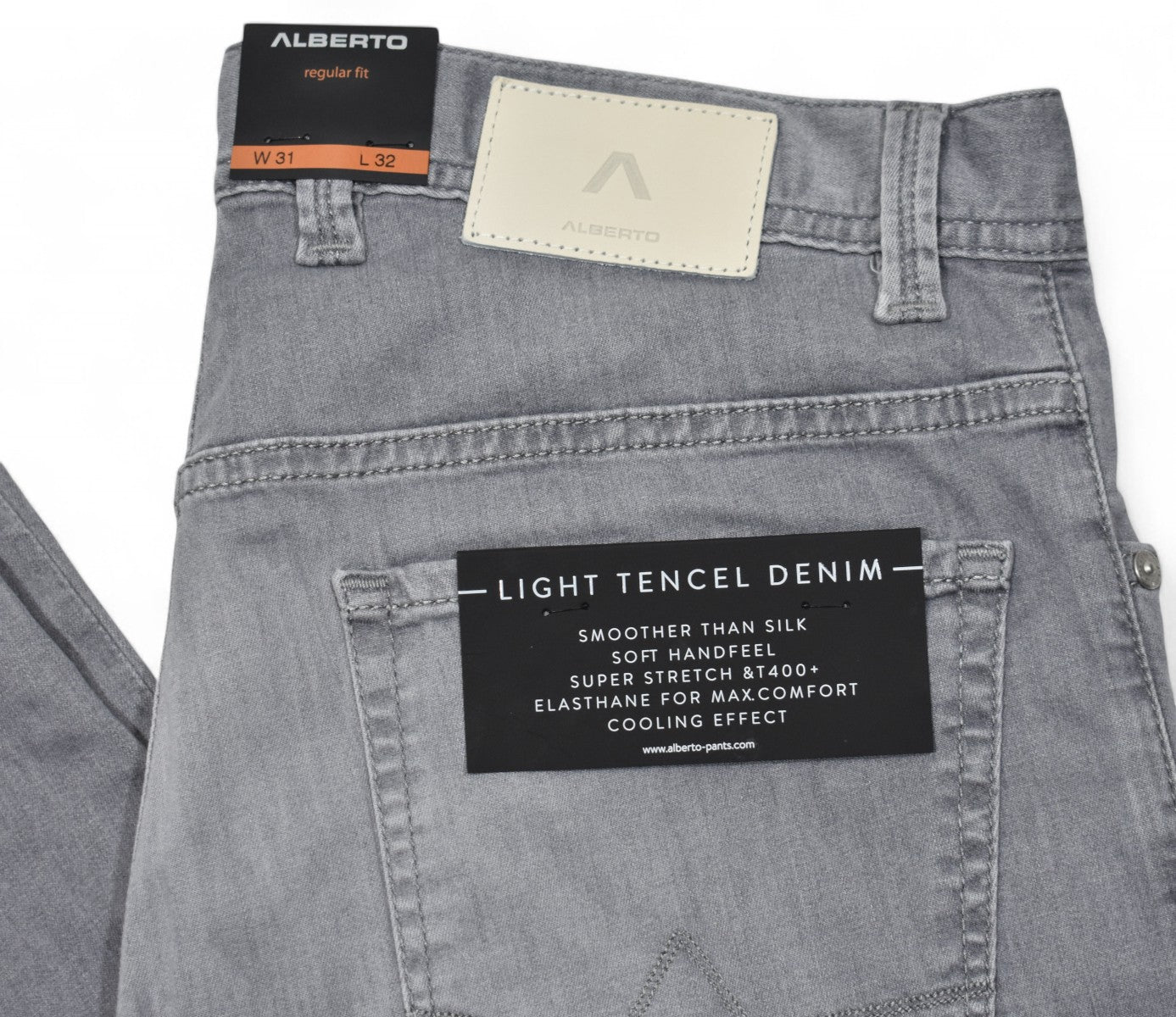 ZA1577-965 Alberto Lt Gray Tencel Denim Jean