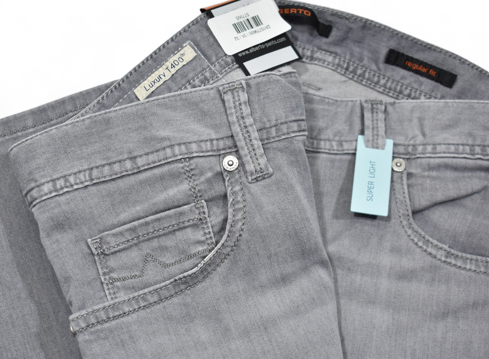 ZA1577-965 Alberto Lt Gray Tencel Denim Jean