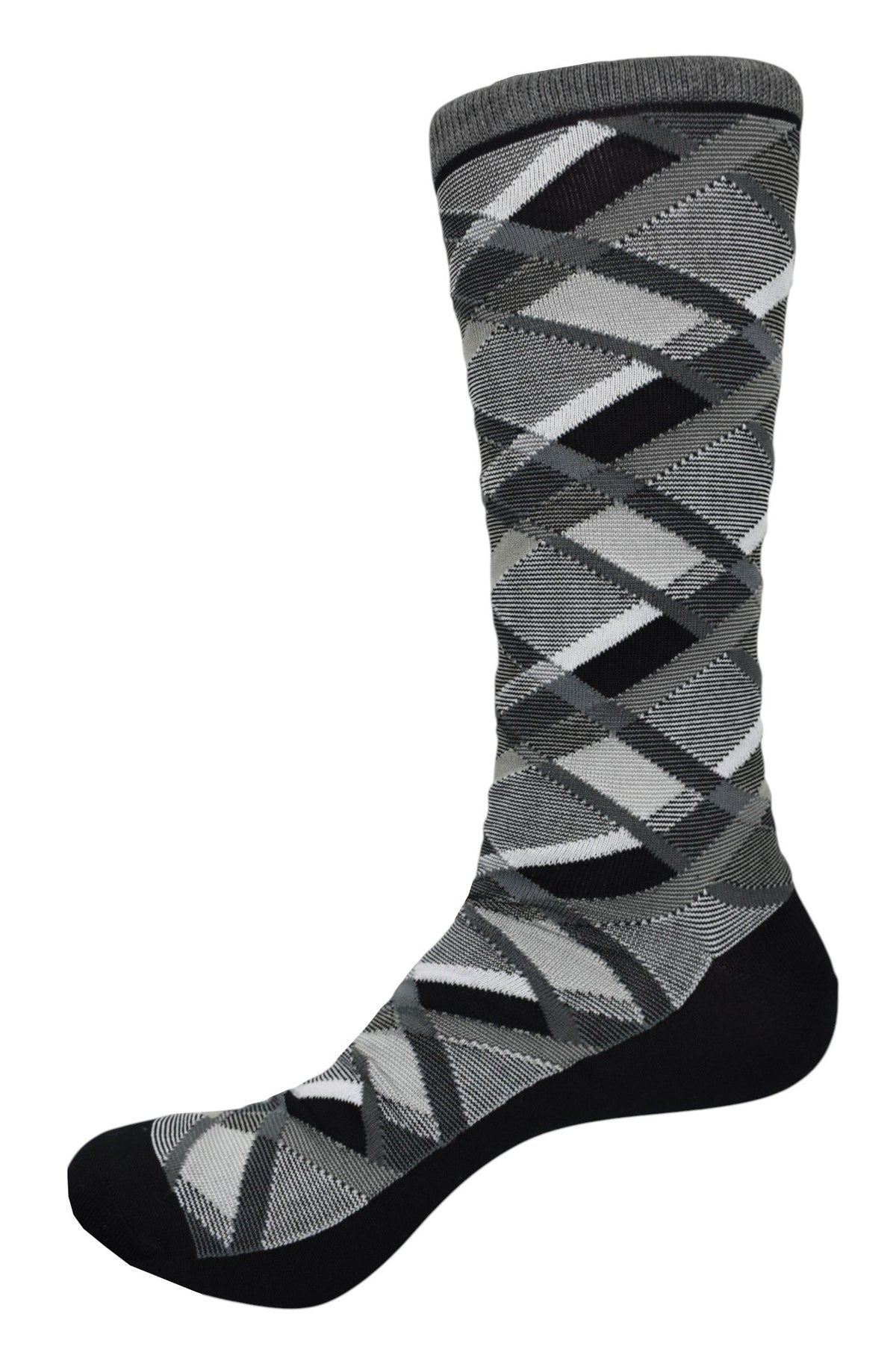 ZJ7252 Marcello Silver Charcoal Diag Sock