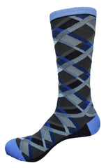 ZJ7252 Marcello Blue Navy Diag Sock