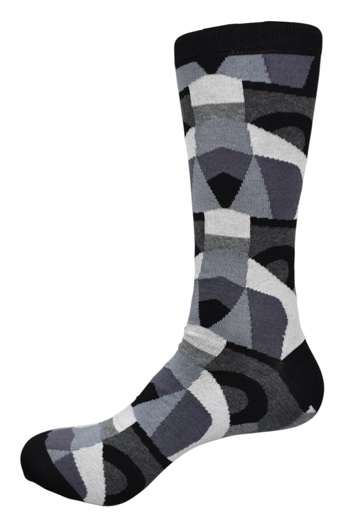 ZJ7254 Black Marcello Geometric Sock