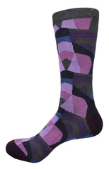 ZJ7254 Pink Marcello Geometric Sock