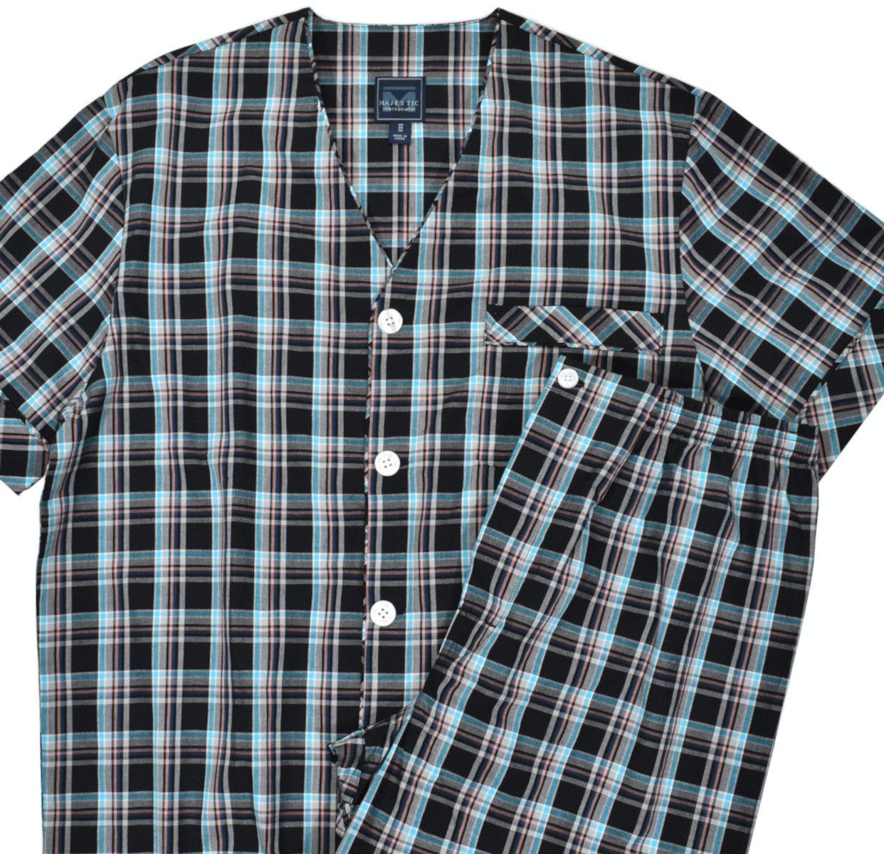 ZM1253-3 Black Plaid Shorty Pajama