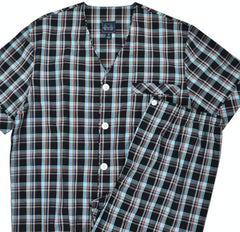 ZM1253-3 Black Plaid Shorty Pajama