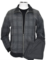 ZM1264 Charcoal Plaid Leisure Set
