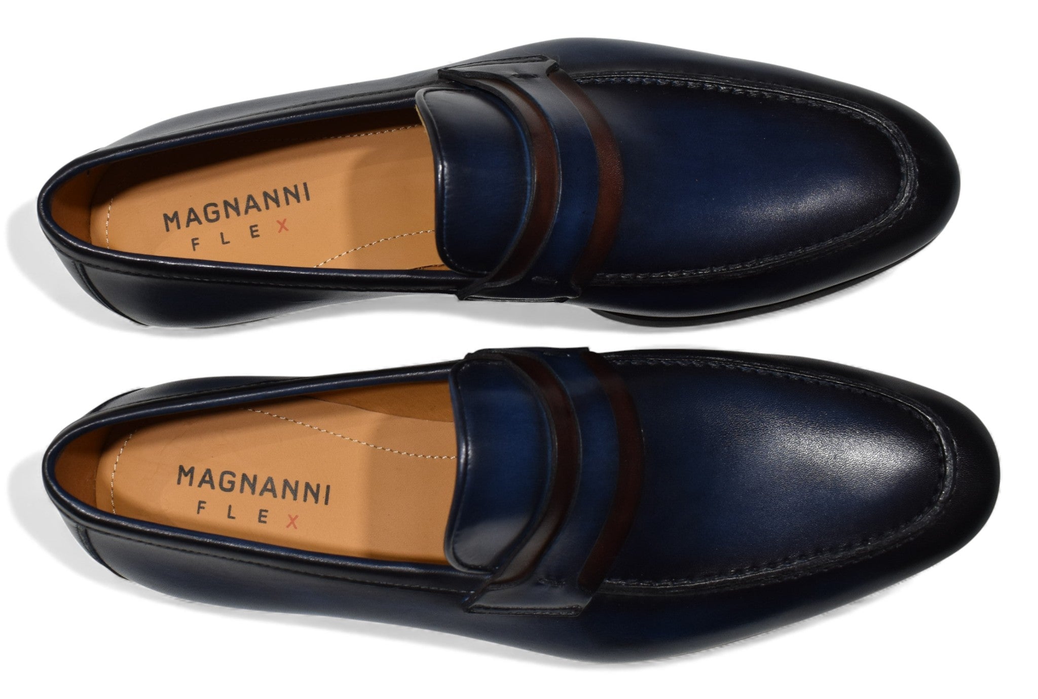 ZM23822N Magnanni Daniel Cuero Navy Brown