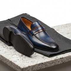 ZM23822N Magnanni Daniel Cuero Navy Brown