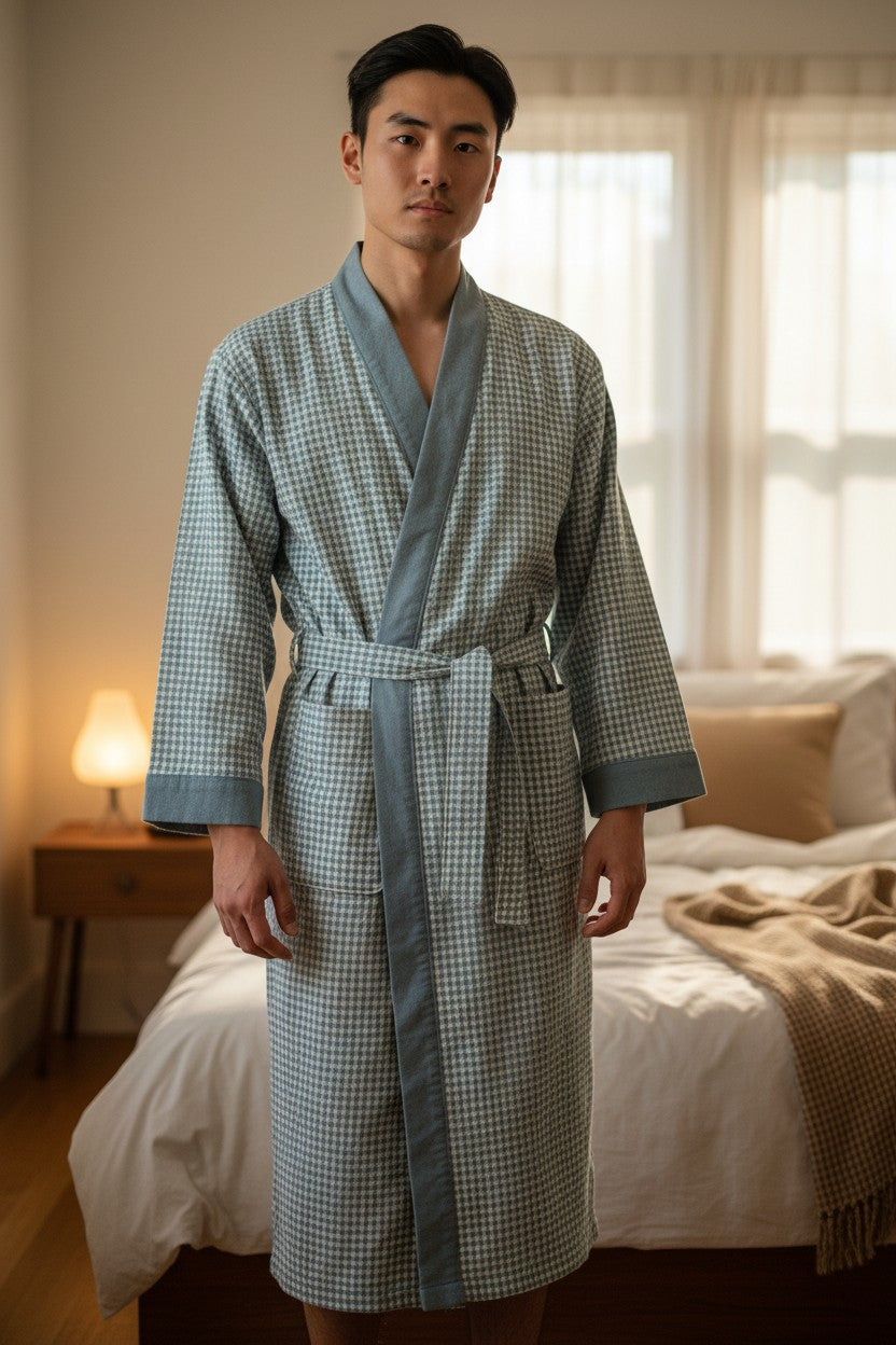 ZM4120R Teal Majestic Diamond Weave Robe