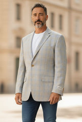 ZMD5516 Silk Wool Plaid Sport Coat 46R