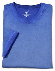 ZN1537 Indigo Blue Tea Stained V Neck