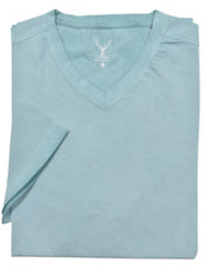 ZN1537 Turquoise Tea Stained V Neck