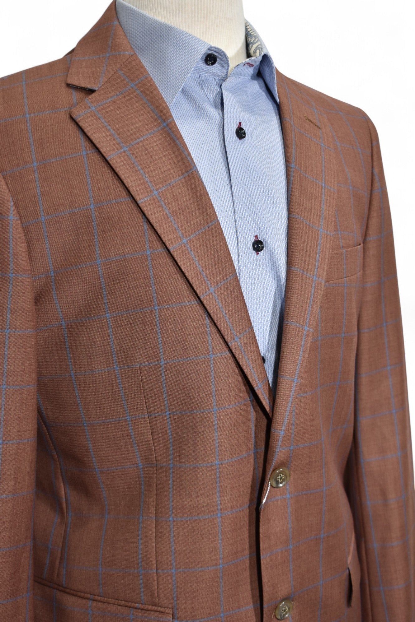 ZR5655 Marcello Rust Windowpane Sport Coat