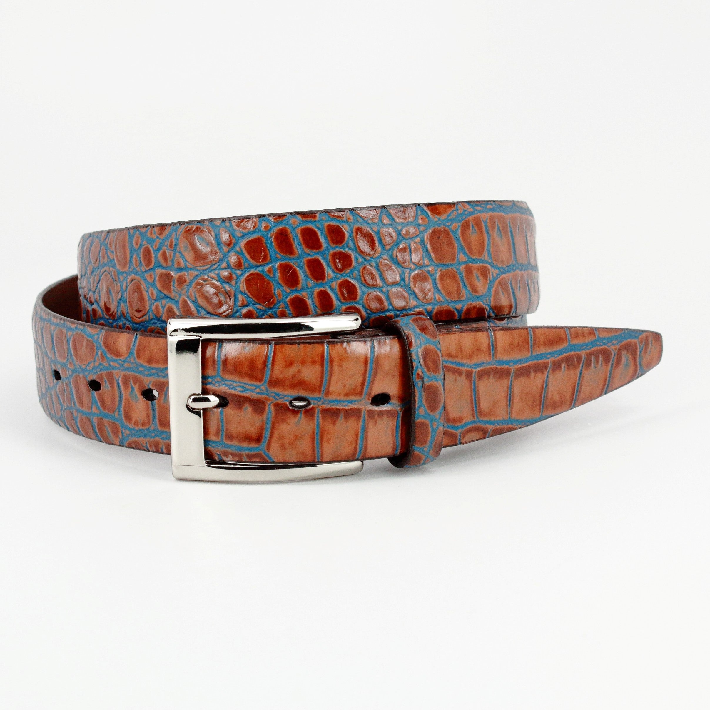 ZT52903 Italian Embossed Croc Cognac-Royal