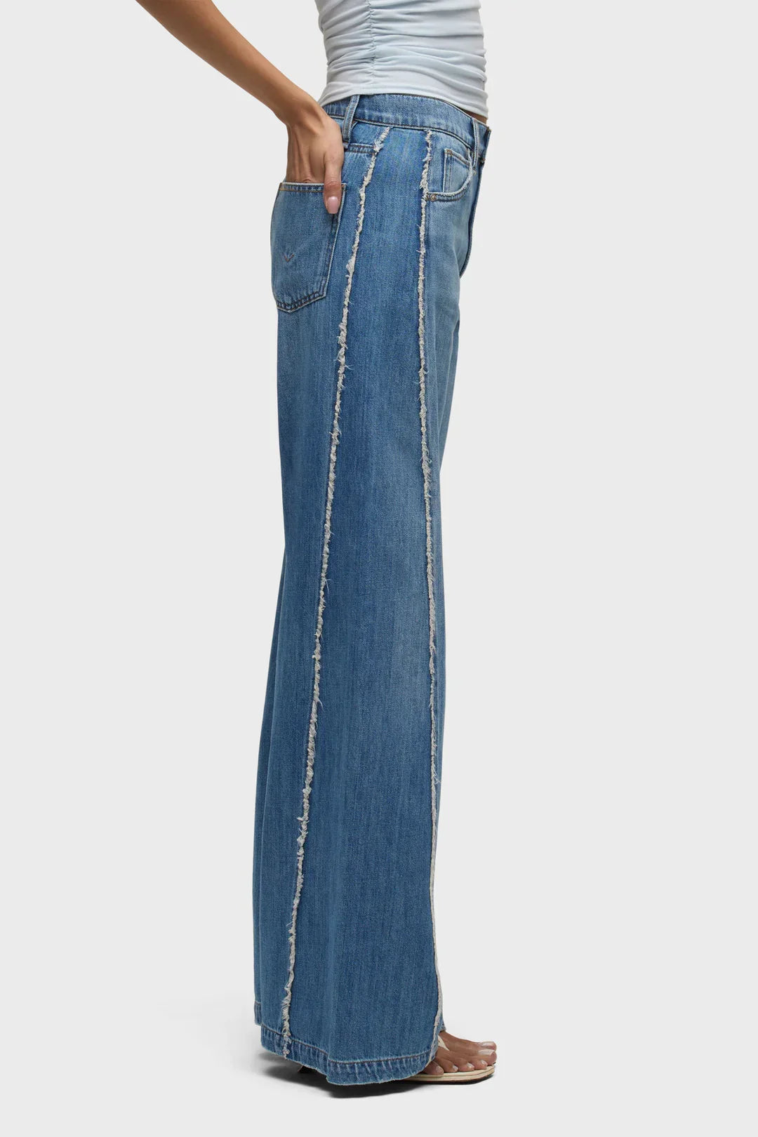 Jodie Loose Fit Wide Leg w/ Frayed Seams