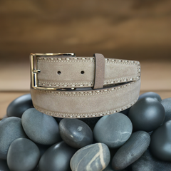 B15 Marcello Men's Suede Pic Stitch Belt