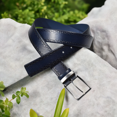 B20 Marcello Men's Leather Indigo Stamp Belt