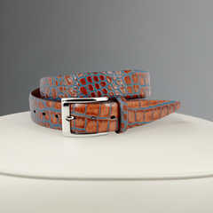 ZT52903 Italian Embossed Croc Cognac-Royal