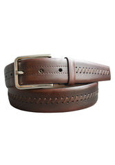 B16 Marcello Men's Leather Saddle Stitch Belt