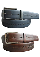 B16 Marcello Men's Leather Saddle Stitch Belt