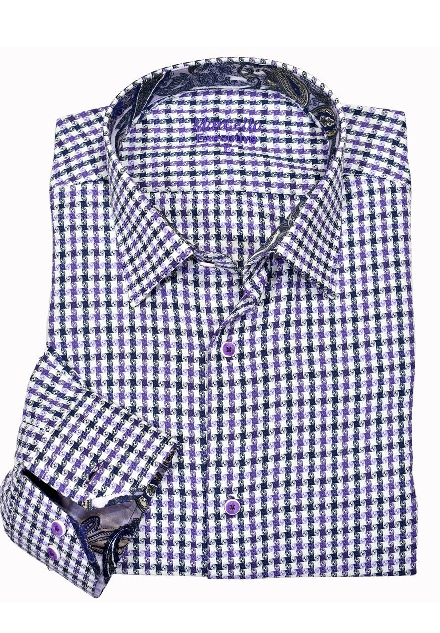 WE11 Executive Plum Charcoal Houndstooth
