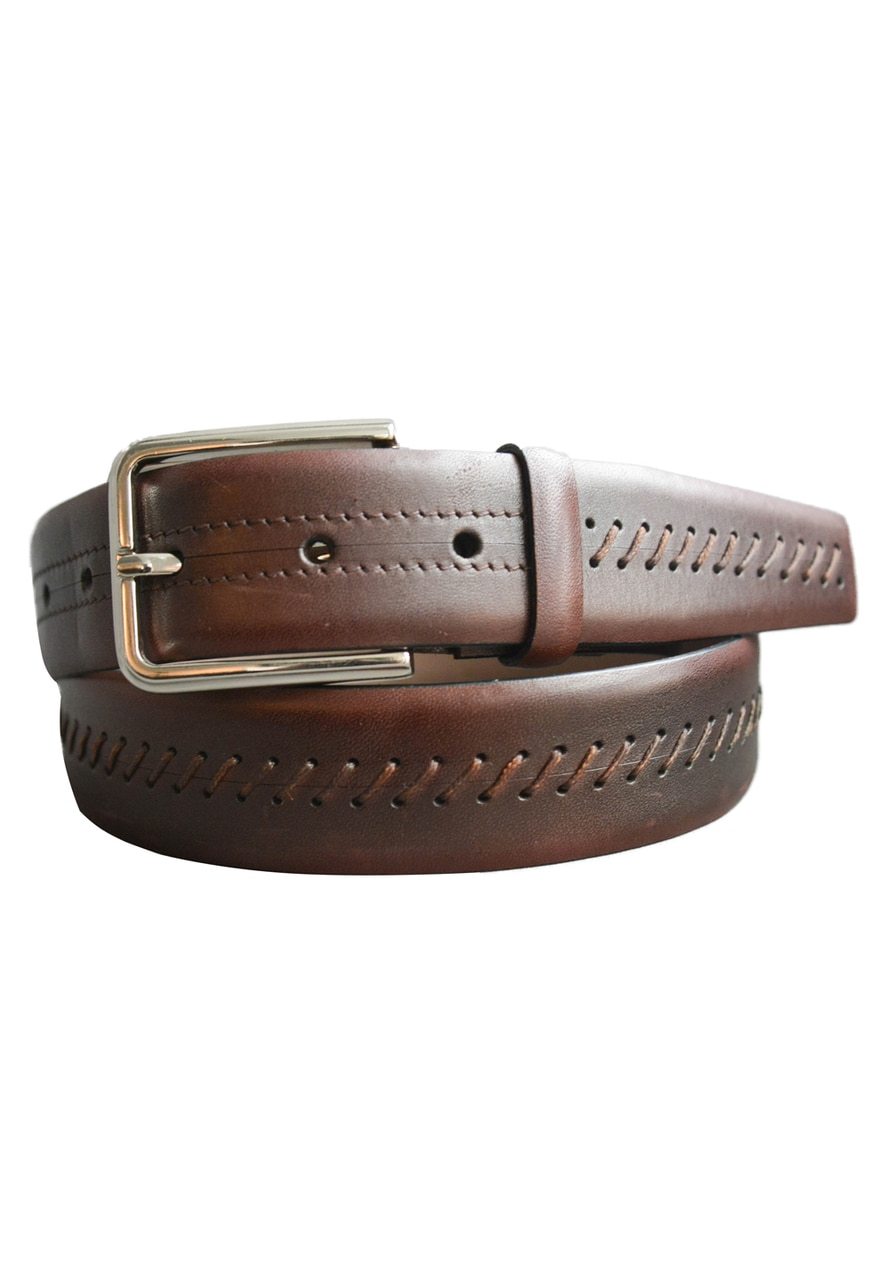 B16 Marcello Men's Leather Saddle Stitch Belt