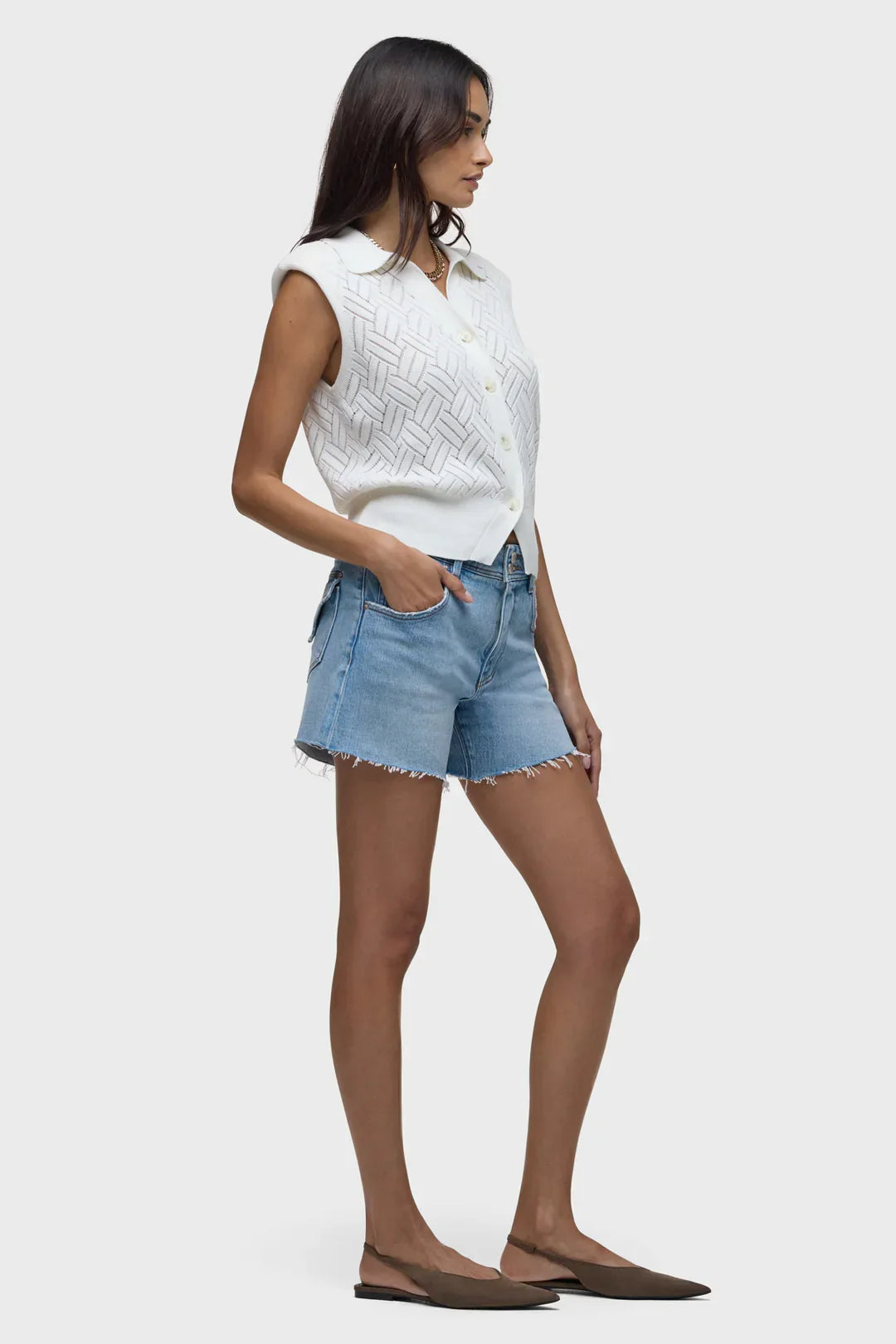 Devon Boyfriend Short w/ Flap Pocket